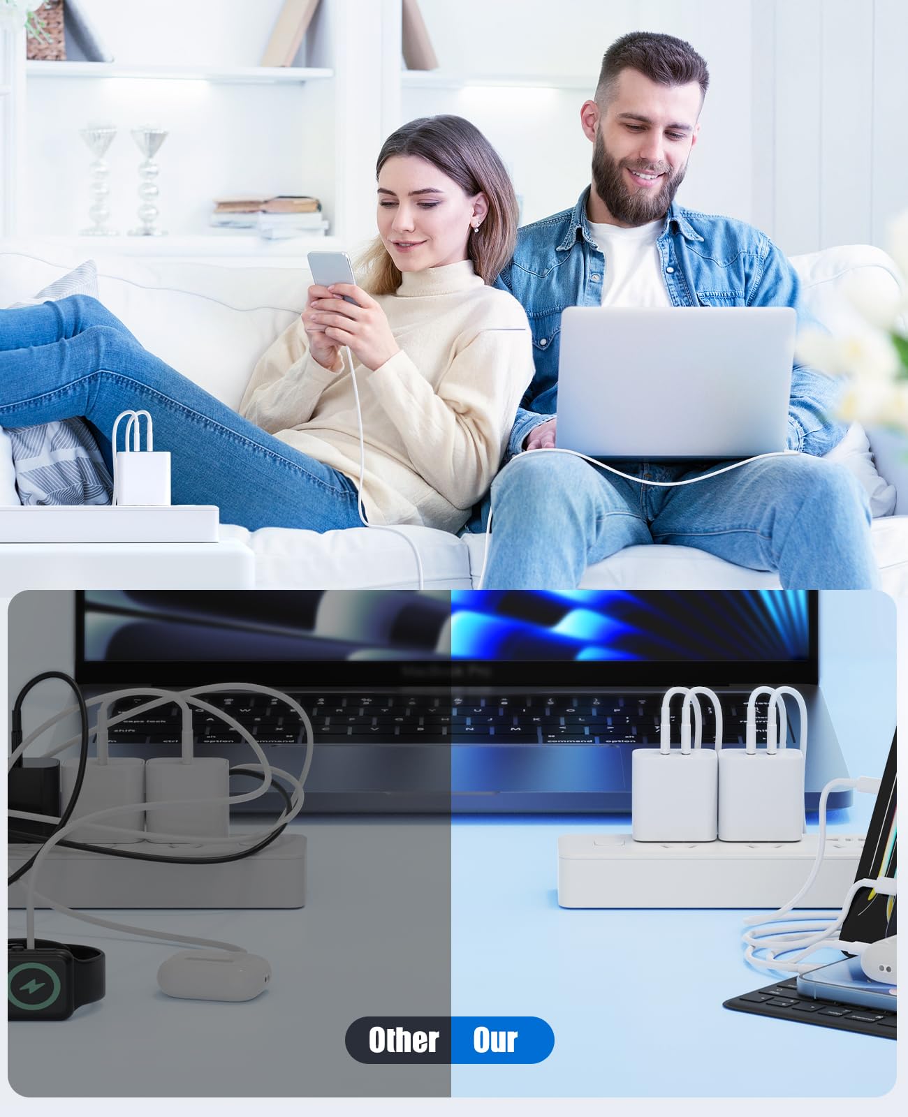 40W Fast Charger for iPhone 16 15 Pro Max Charger Fast Charging,2Pack Dual Port USB C Charging Block with 4Pack 6FT USB C to USB-C Charger Cord for iPhone 16 15 Plus/16 15 Pro Max/iPad Pro/Samsung S24