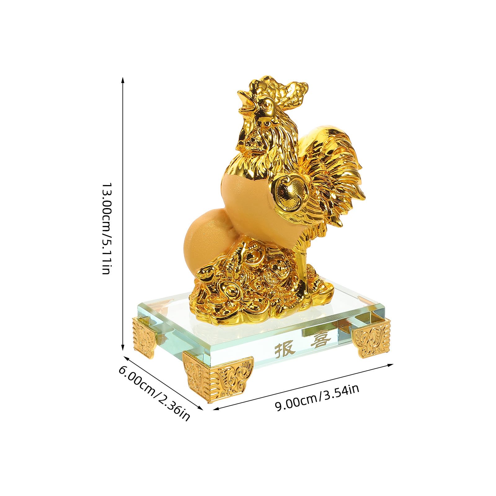 Resin Huhn Skulptur Chinesisches Tierkreiszeichen Hahn Figur Langlebige Handwerkskunst Desktop Dekoration Büro Auto Schmuck Feng Shui Glücksbringer