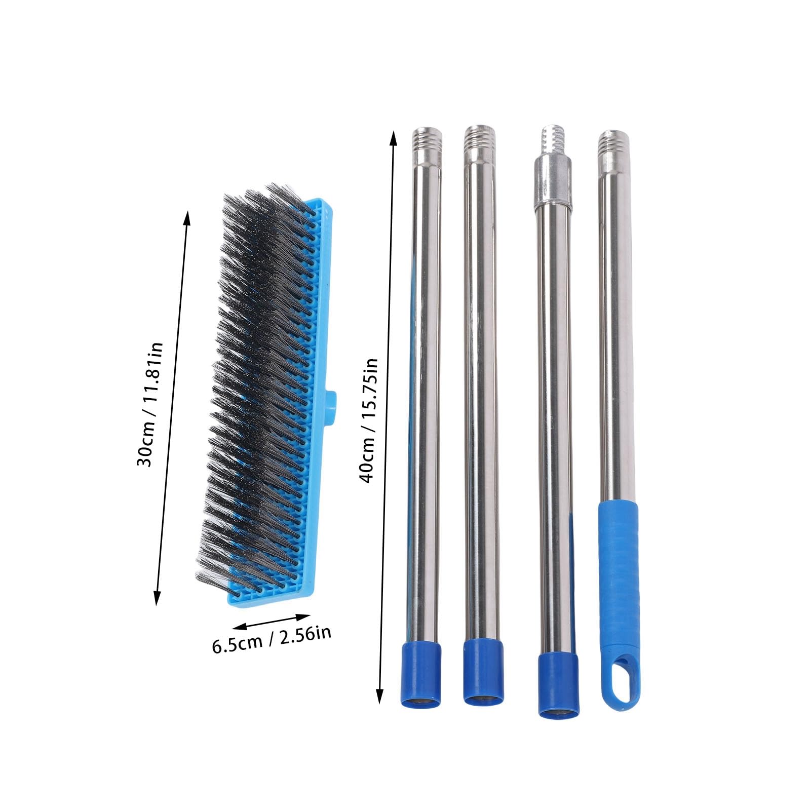 Scopa per Pulizia in Filo di Acciaio con Manico Lungo da 20 Cm per Garage da Giardino con Terrazza (160 cm)