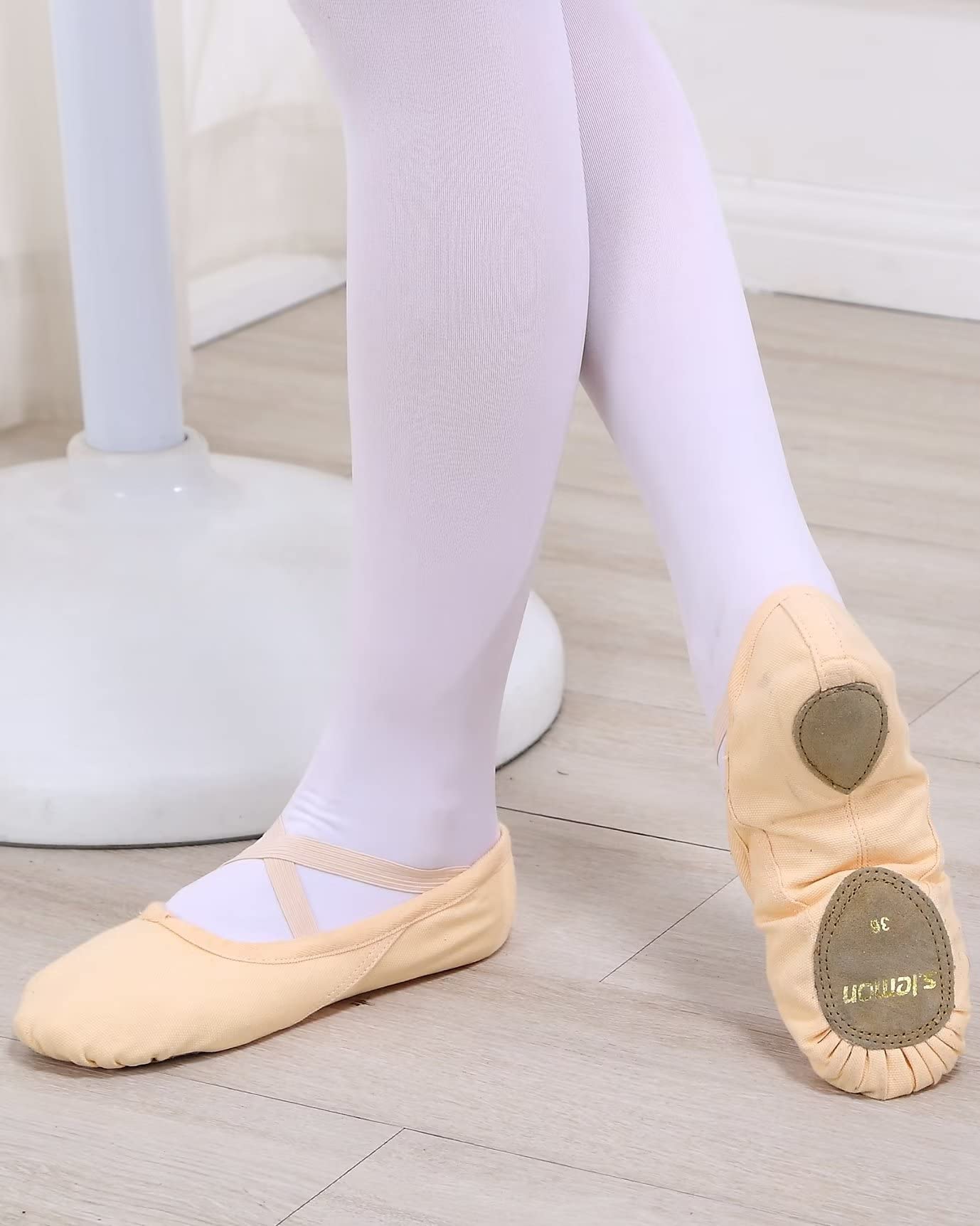 Chaussons de Danse,Toile Semelle Fendue Noir Rose Chaussure Ballet pour Enfants Adulte