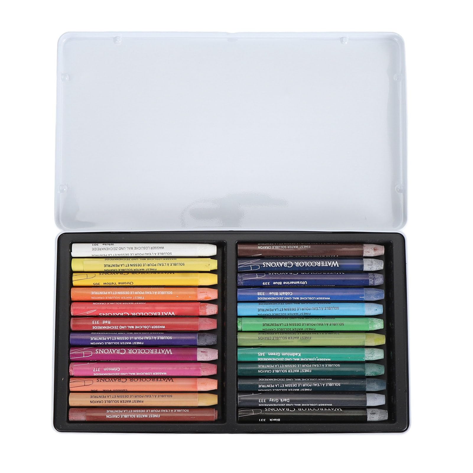 CHICIRIS Ensemble de Crayons Aquarelle Professionnels, Bâtons de Crayons Solubles dans L'eau, Soyeux, Portables, pour Artistes de âges, 12/24/36 Pièces (24 couleurs)