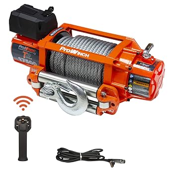 Prowinch 17,500 lbs Electric Waterproof Winch with Durable Steel Rope and 24V Power Supply, Featuring Wireless Remote Control for Effortless Operation in Various Environments