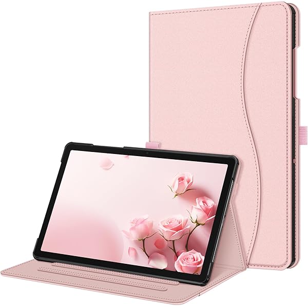 Fintie Case for Samsung Galaxy Tab A9 Plus/A9+ 5G 11 Inch 2023 Model (SM-X210/X216/X218), Multi-Angle Viewing Smart Stand Back Cover with Pocket Auto Wake/Sleep, Rose Gold
