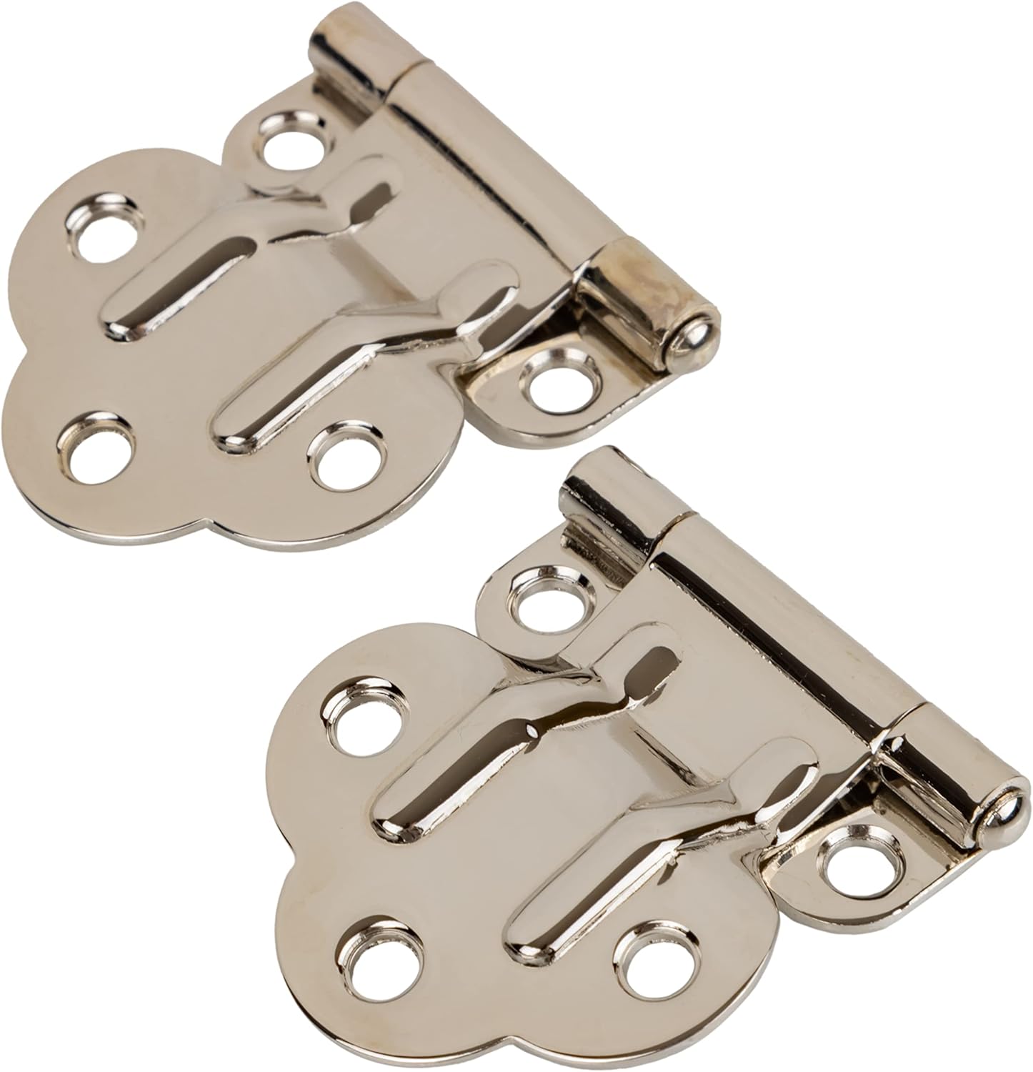 Nickel Plated Fold Back McDougall Cabinet Door Hinges | Pack of 2 | Hoosier Type Cabinet Reproduction Hardware | UA-214-HPN