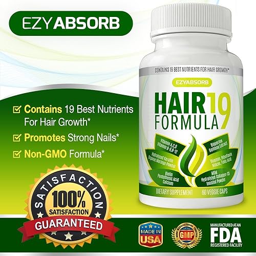 Miniatura 3 de Vitaminas para el cabello – Formuladas científicamente para nutrir los folículos pilosos y el cuero cabelludo para adelgazar el cabello, un nuevo