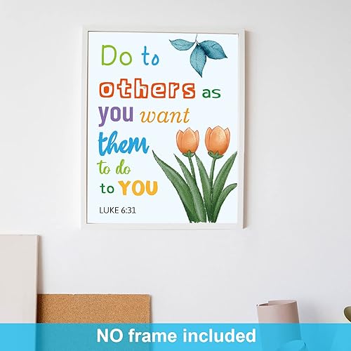 Miniatura 4 de WorldBazaar Carteles bíblicos católicos para el aula, 81 unidades, decoración cristiana de tablón de anuncios, guardería religiosa, escuela