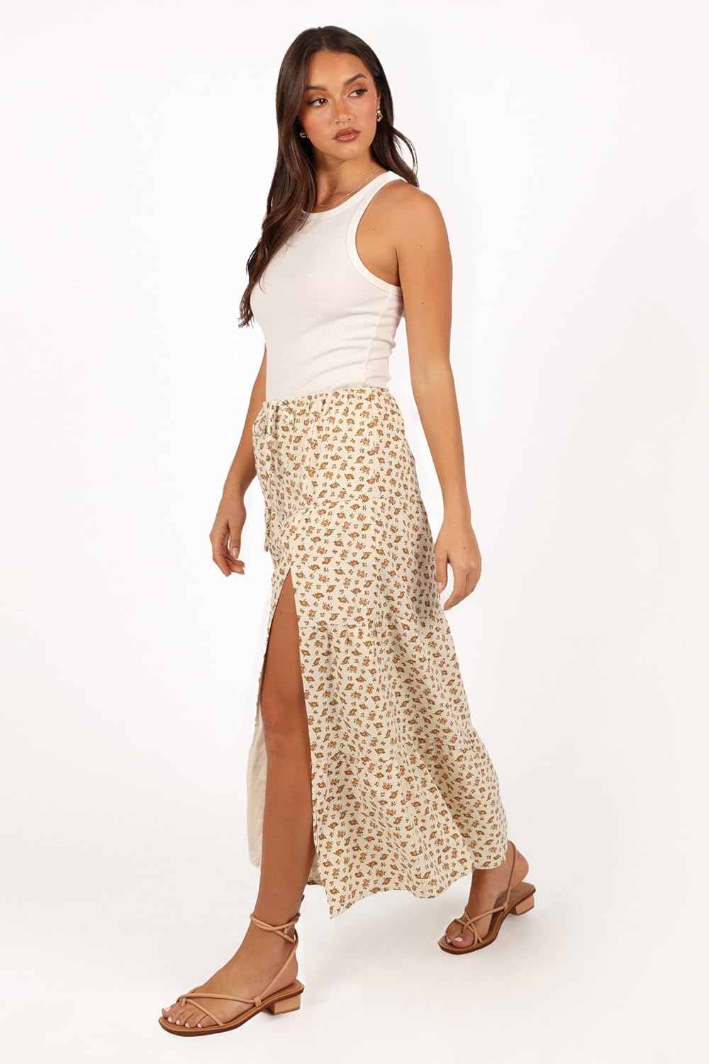 Petal & Pup Women's Bailey-Tiered-Maxi-Skirt-Yellow