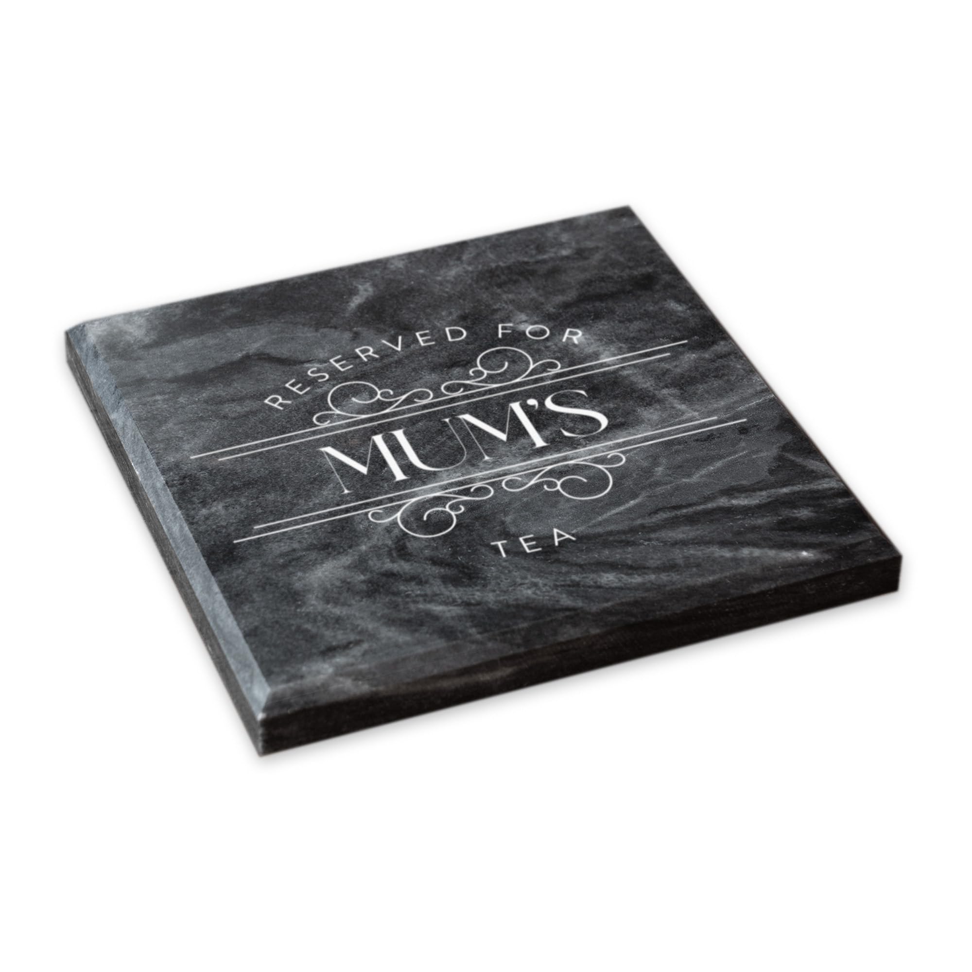 A1 Graphics Ltd Black Personalised Solid Marble Coaster Drink Coaster Reserved For Gift (Black)