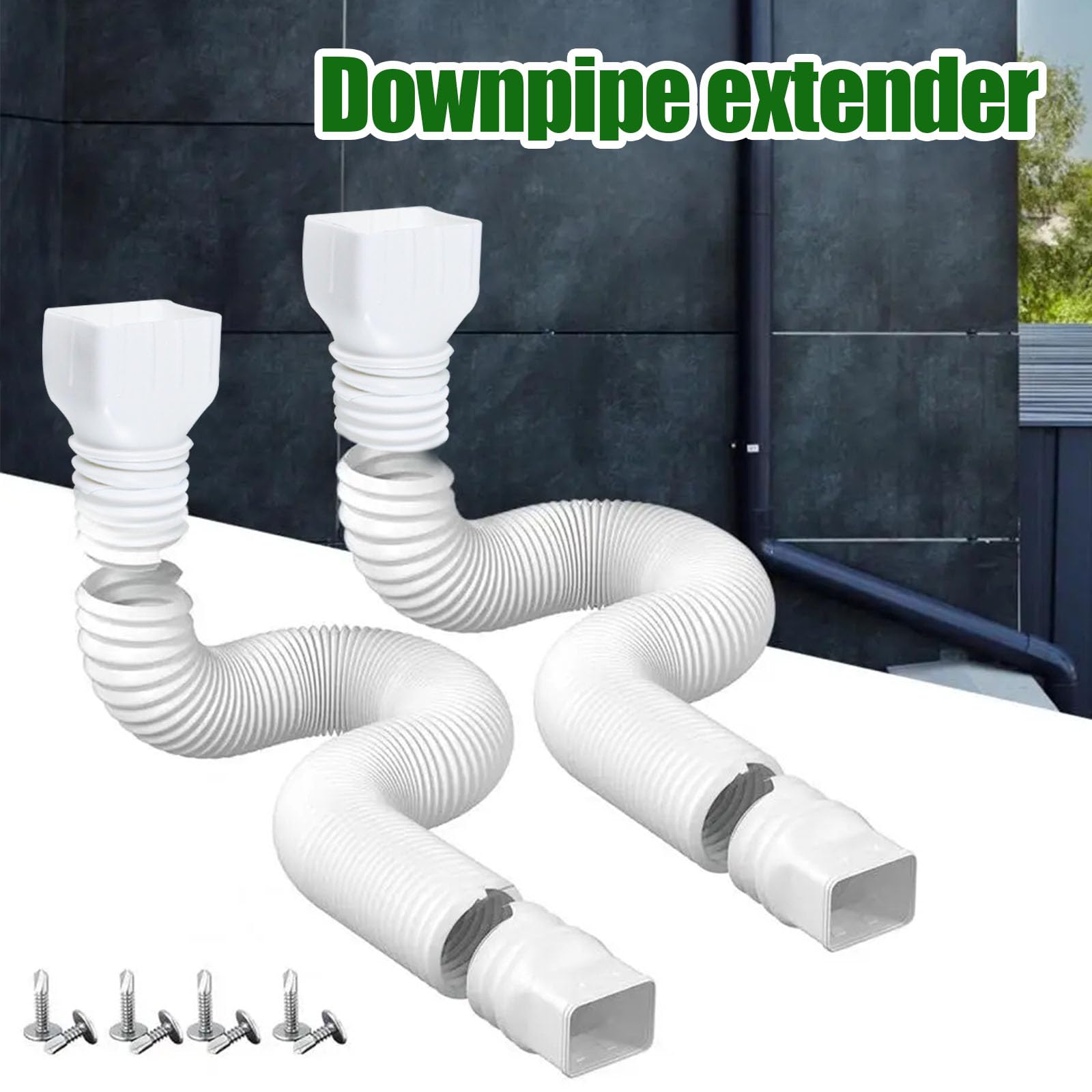 Tuyau d'extension flexible pour descente de gouttière, extensible 35-150cm, plastique durable, anti-UV, raccord universel, brun - Bricolage