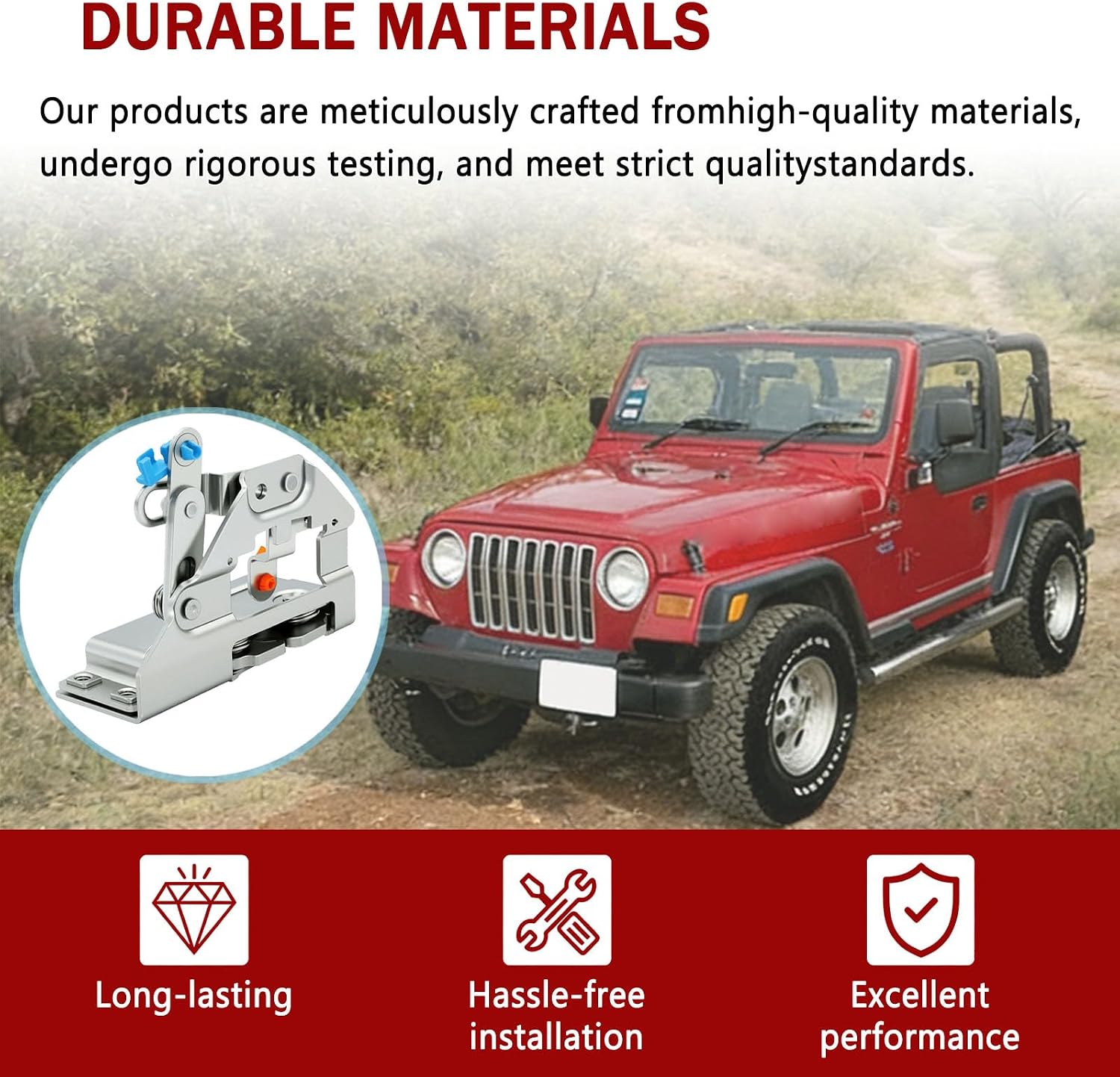 55074947AC Tailgate Latch Lock Liftgate Rear Door Latch Fit for Jeep Wrangler YJ TJ 1991-2006 Replace 55074947AB 55074947