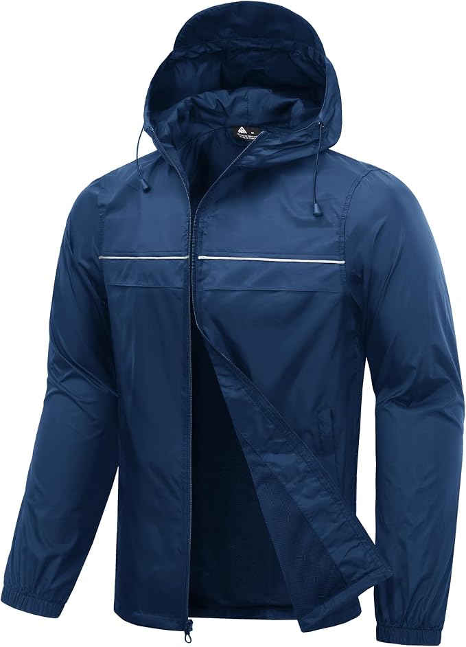 SWISSWELL Mens Rain Jacket & Coats Packable Lightweight Waterproof Hooded
