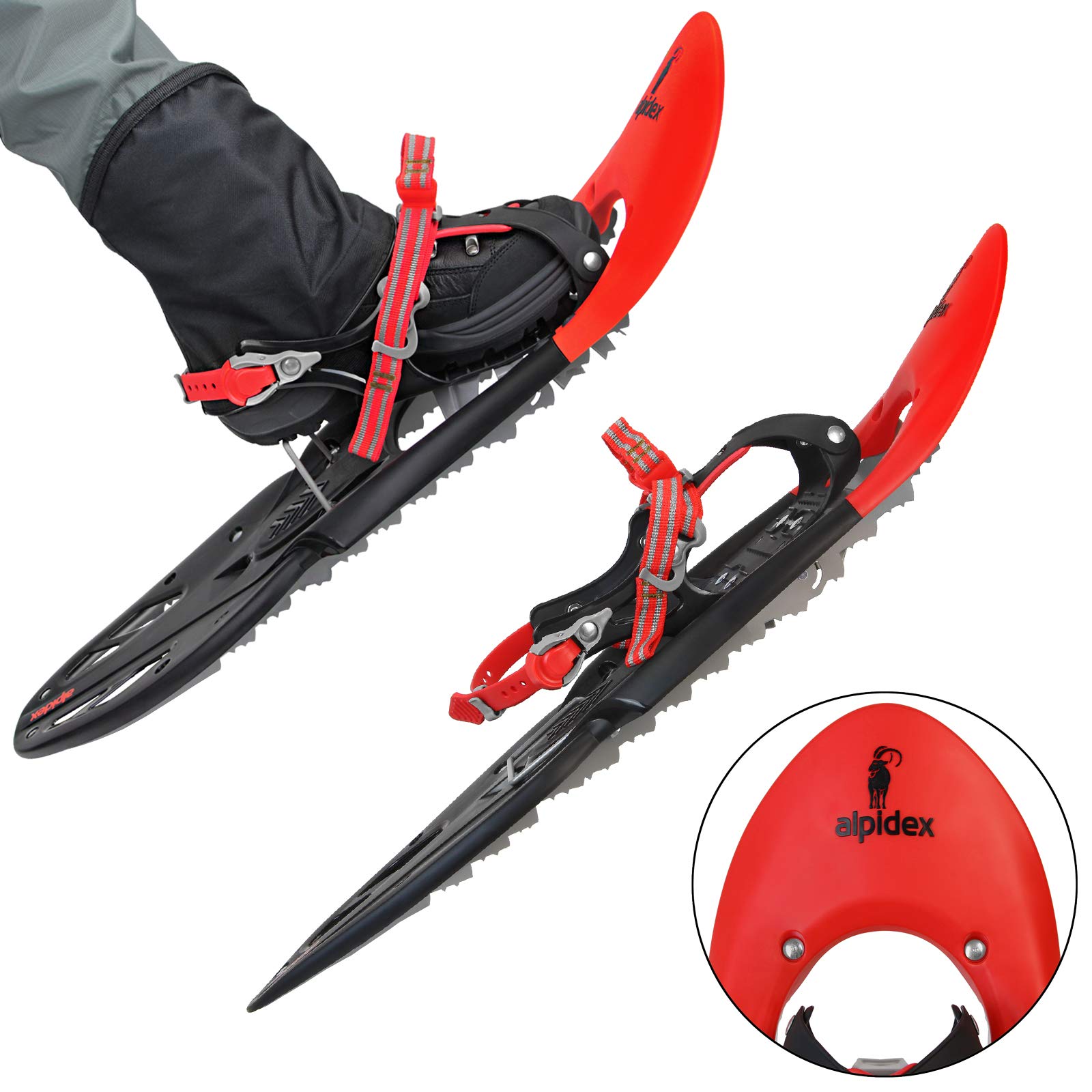 ALPIDEX Raquette Neige 38-46 Jusqu'à 140 kg Sac Transport Bâtons Optionnel