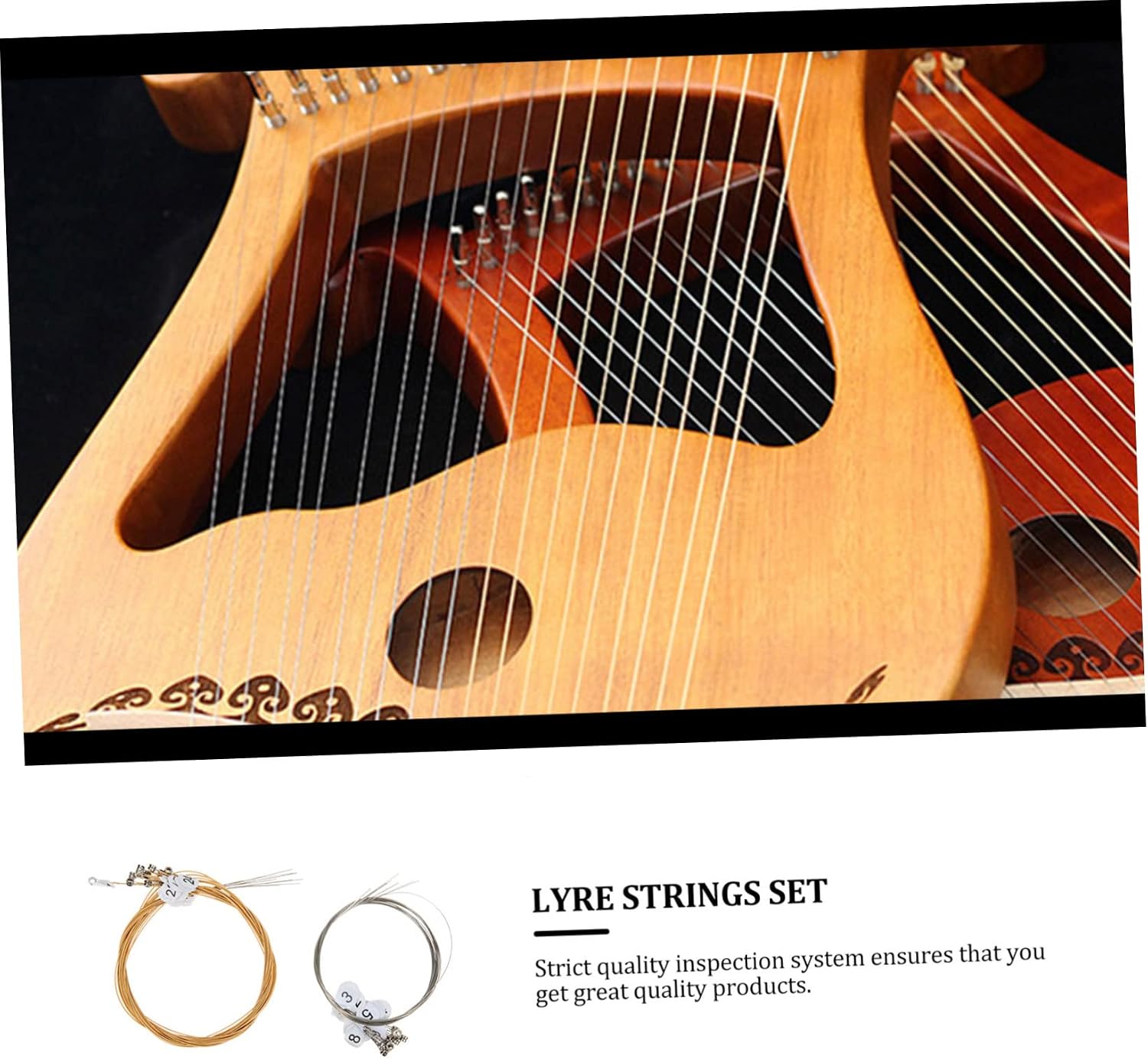 Hemoton 5sets Lyre Strings Replacement String Metal Lyre Parts for Musical Instruments and Easy to Replace for Beginners and Professionals Quick Tuning and Smooth Note Transition