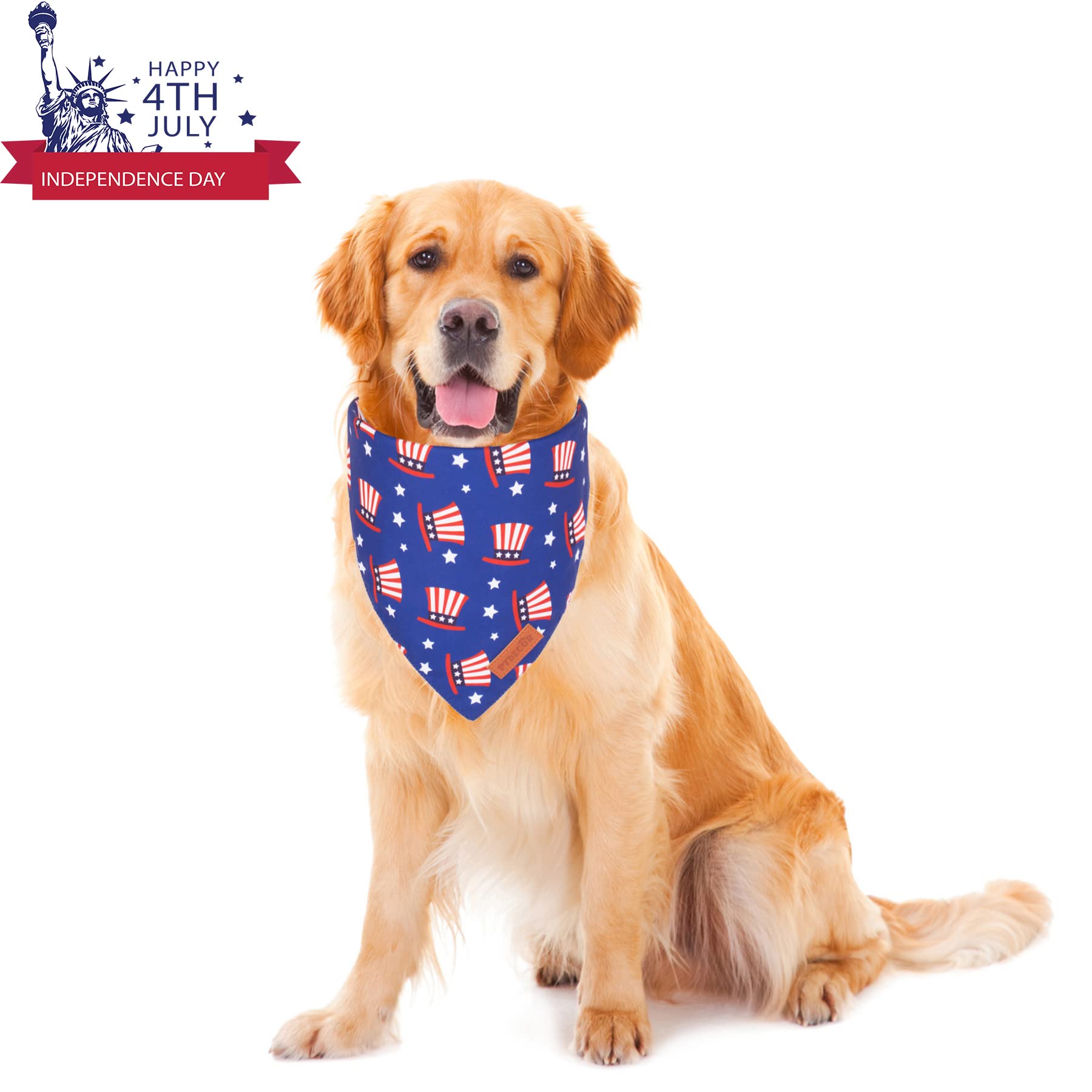 PTDECOR Bandana pour chien avec drapeau américain du 4 juillet - Réversible - Pour petits chiens (Style 1, S)
