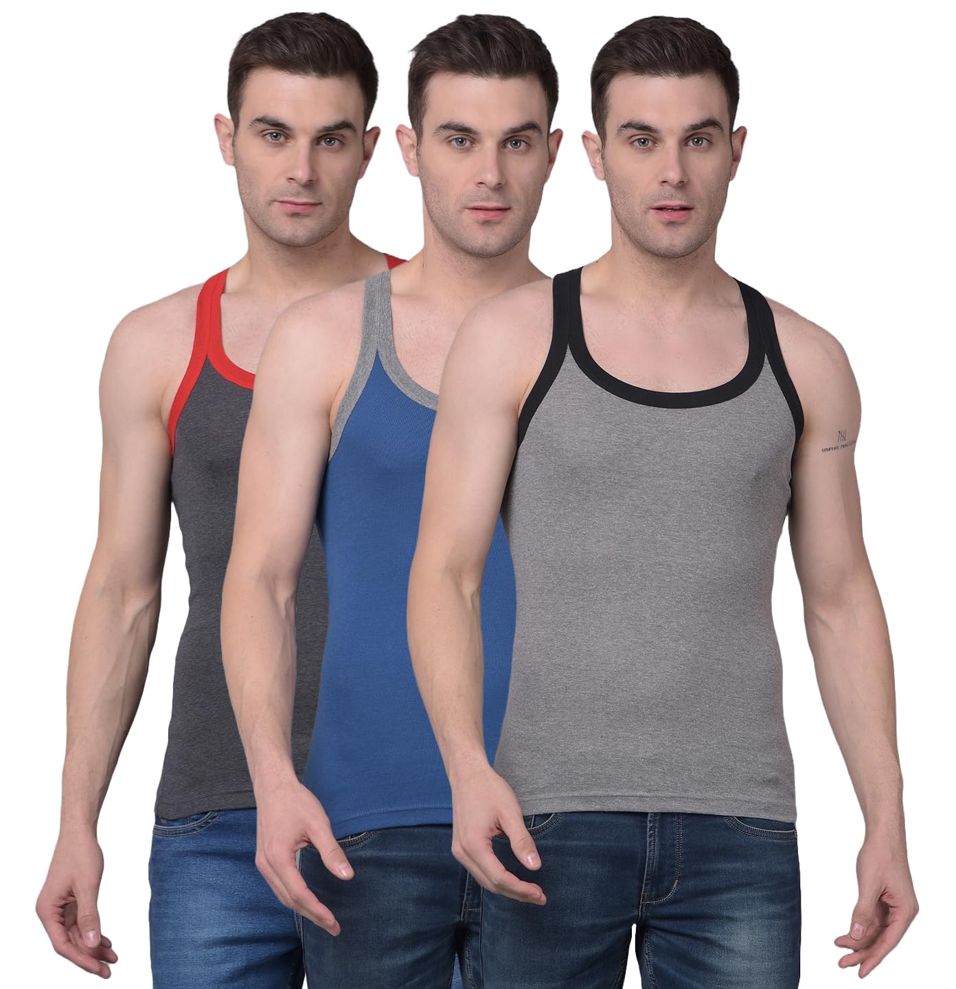 dollar bigboss Men's Solid Cotton Gym Vest (Colour May Vary)-picture-33
