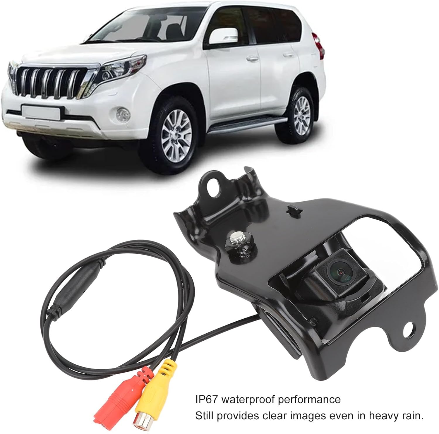 Spare Tire Mount Backup Camera for Prado, CCD High Resolution, IP67 Waterproof - Enhanced Safety with Clear Night Vision, Easy Installation for Secure Parking (White)