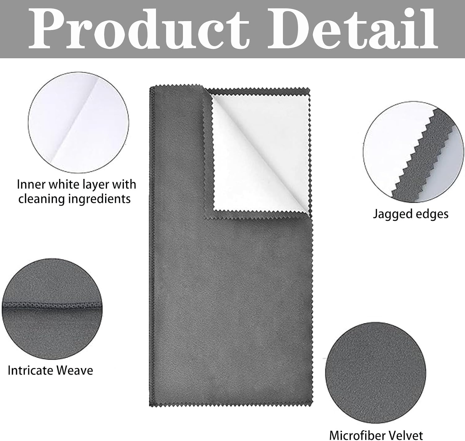 6pcs Silver Jewellery Cleaner Kit,Silver Polishing Cloth Jewelry, 4 Polishing Cloths & 2 PCS Ultra-Soft Brushes (Flat & Wave) for Cleaning Gold, Diamonds, Platinum, Gemstones, Coins