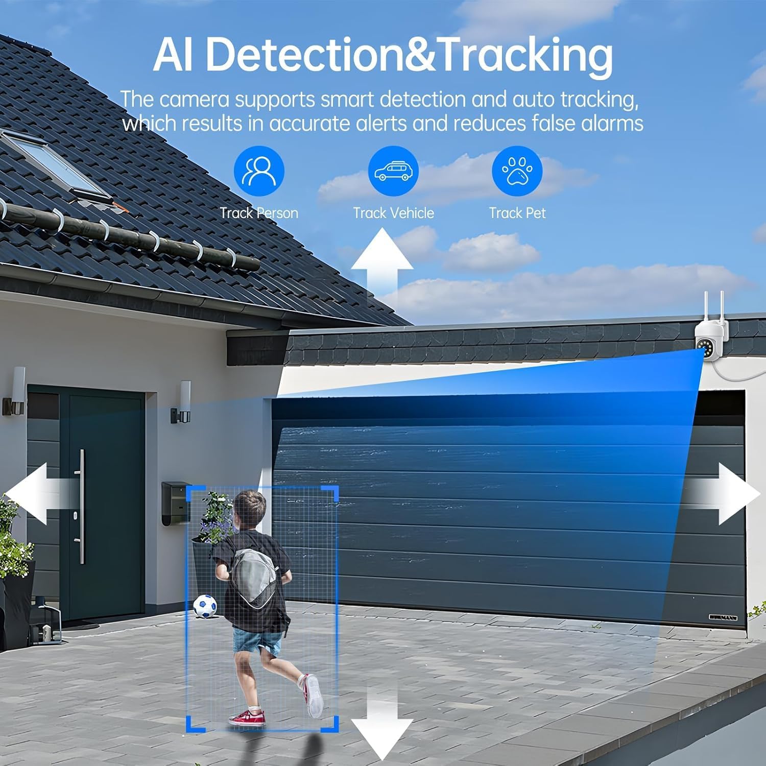 Camcamp Wireless Security Camera System, Motion Detection, Audible and Visual Alarms and Full Color Night Vision. Plug-in Power Supply, 7/24 Hour Camera System (1-Pcs Without NVR Systems)