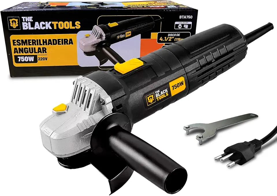 Esmerilhadeira Angular Profissional 4.1/2 Pol. 750w 110v Cor Preto Frequência 60Hz