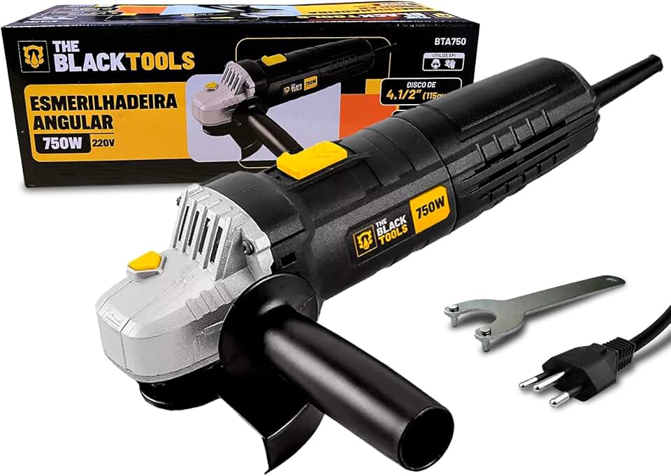 Esmerilhadeira Angular Profissional 4.1/2 Pol. 750w 110v Cor Preto Frequência 60Hz
