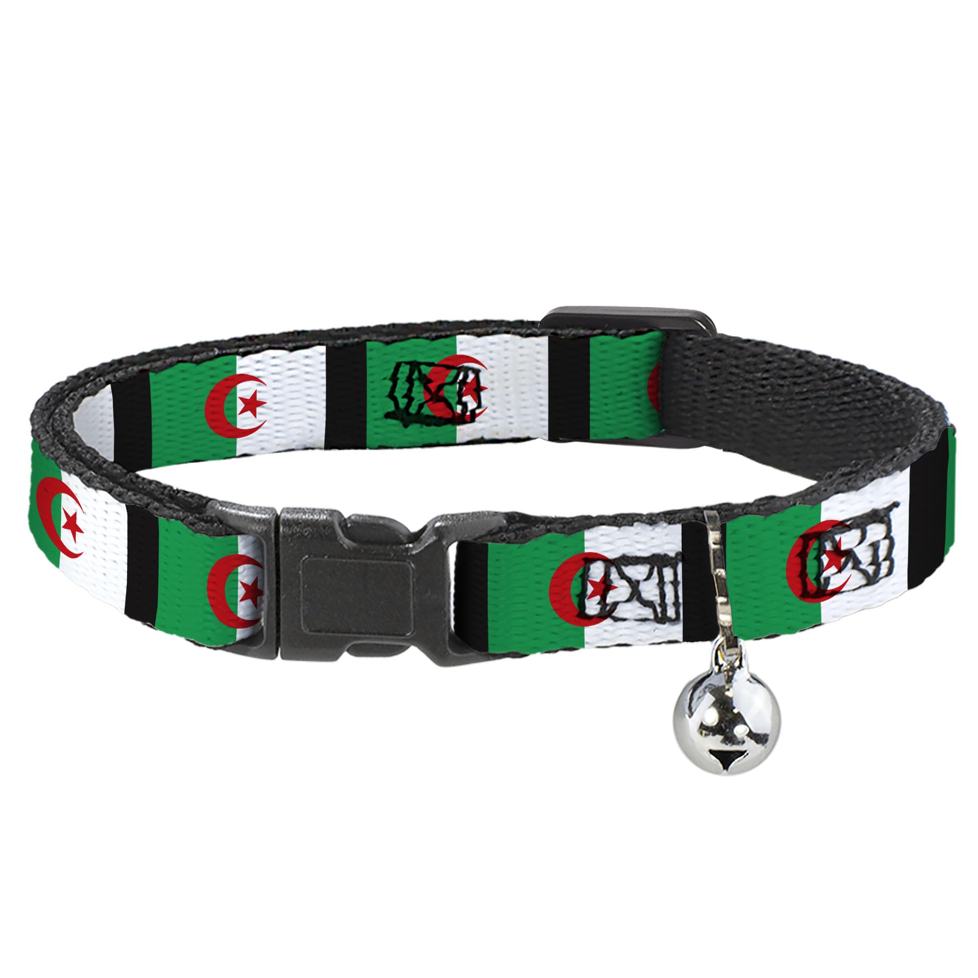 Collar de gato con bandera de Argelia, correa ajustable de 8-12" para mascotas