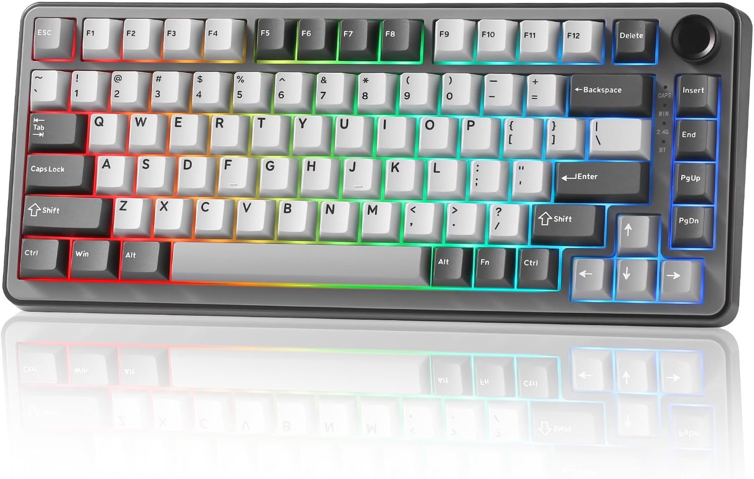 B75 PRO 75% Wireless Mechanical Keyboard (Dark Grey,Cocoa V2) | Hot Swap Keyboard with Knob, Gasket Mount, Creamy Pre-lubed Switch for Smooth Typing, BT/USB-C/2.4G, for Gaming