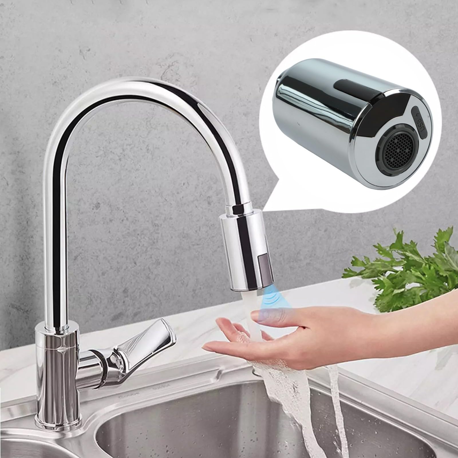 Adaptador de grifo automático con sensor infrarrojo, función de ahorro de agua de mano (ver imágenes)