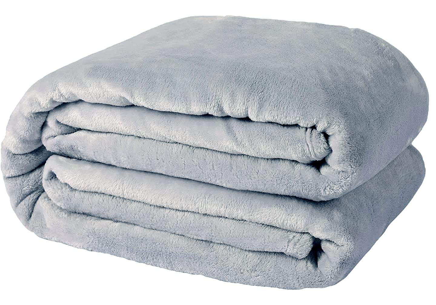 Casabella Silver Deluxe Soft Faux Fur Mink Fleece Throw Blanket-150X200 Cm, Sofa Throws, Cozy Warm Blanket Throw For Bed, Settees, Double Fleece Blankets