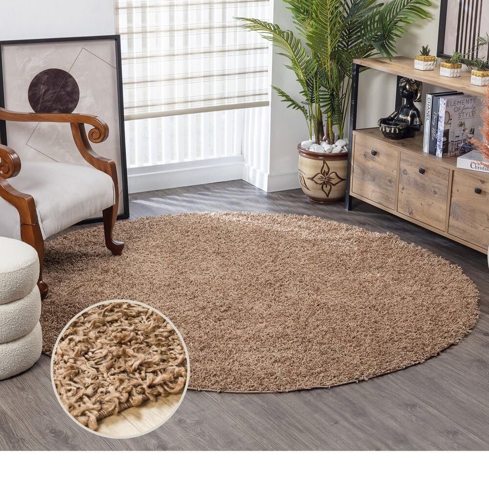 Livabliss Home Shaggy Rug, Modern Berber Rugs Living Room, Large 120 cm, Soft Shaggy Rugs for Bedroom