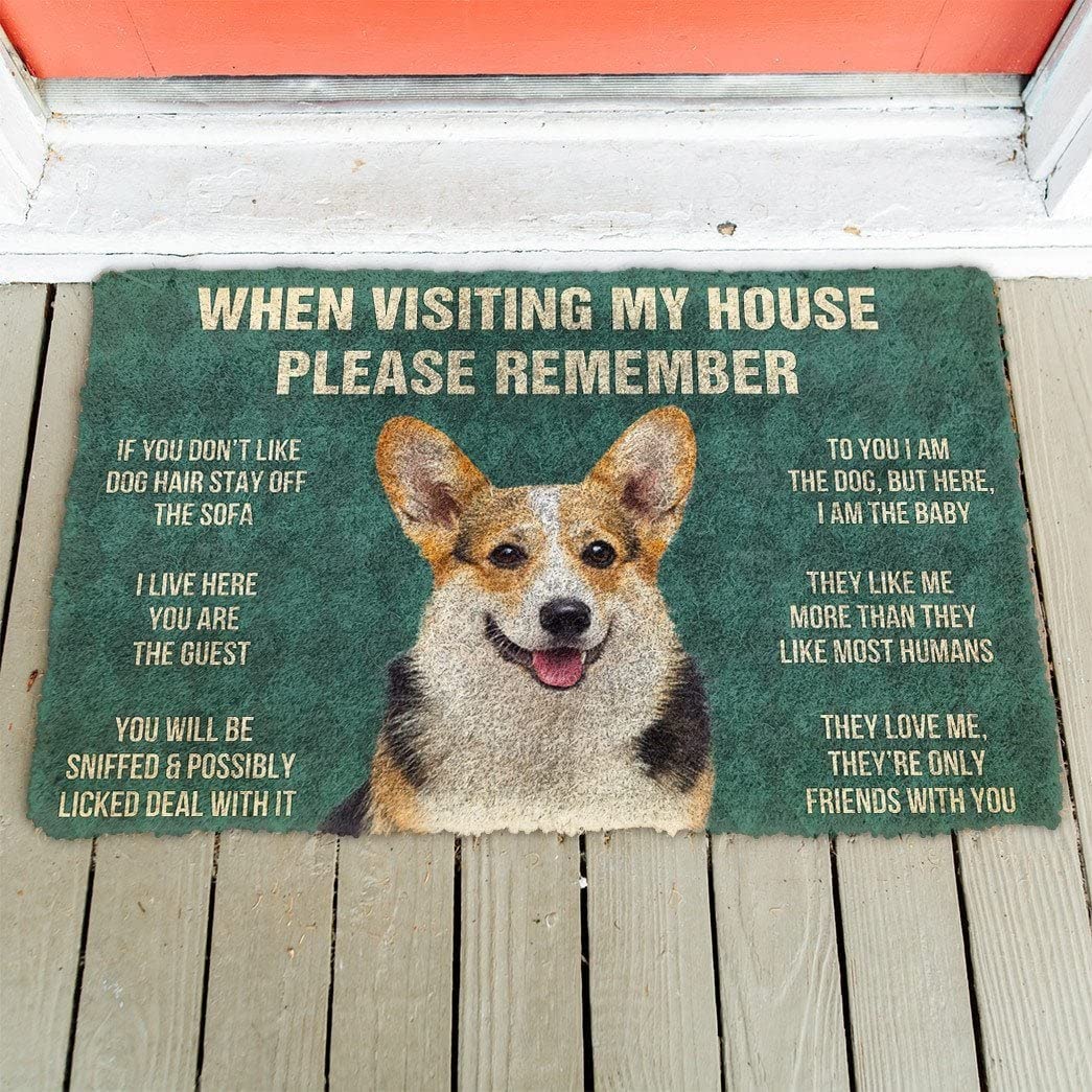 Aangepaste Welsh Corgi Pembroke Hond Welkom Vloermat