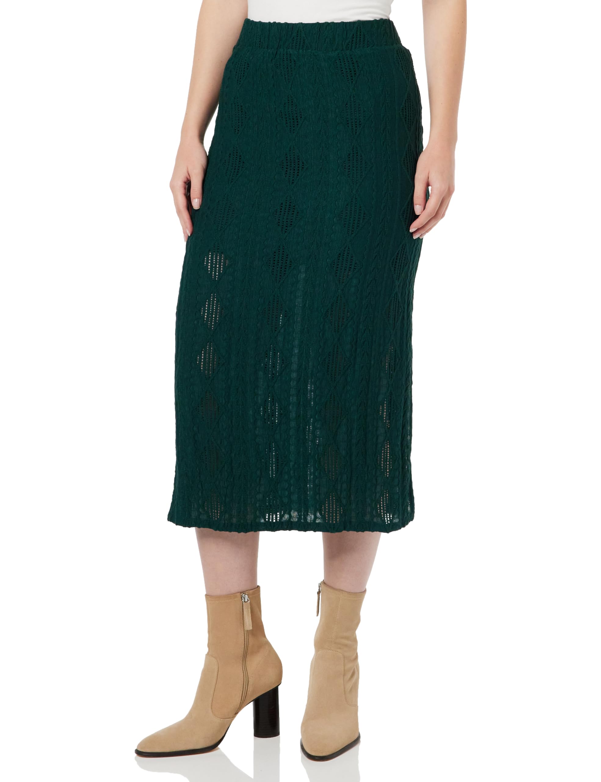 Vila Women's Visindy Hw Skirt Midi, Green, M