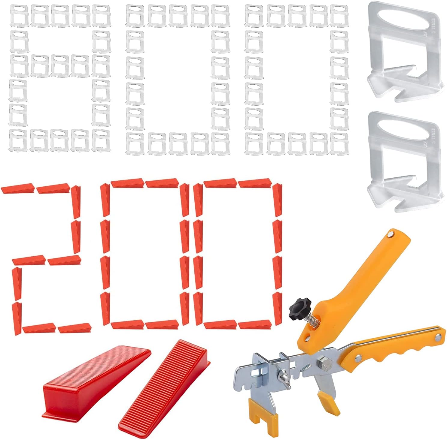 Tile Leveling System Set, 1 Piece Tile Pliers, 800 Tile Spacers, 200