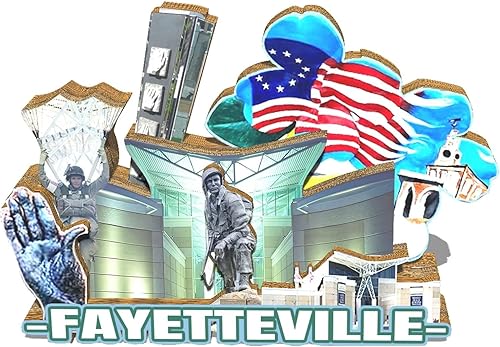 Imán de Fayetteville para nevera, de madera, 3D, monumentos, viajes, coleccionables, recuerdos, decoración hecha a mano