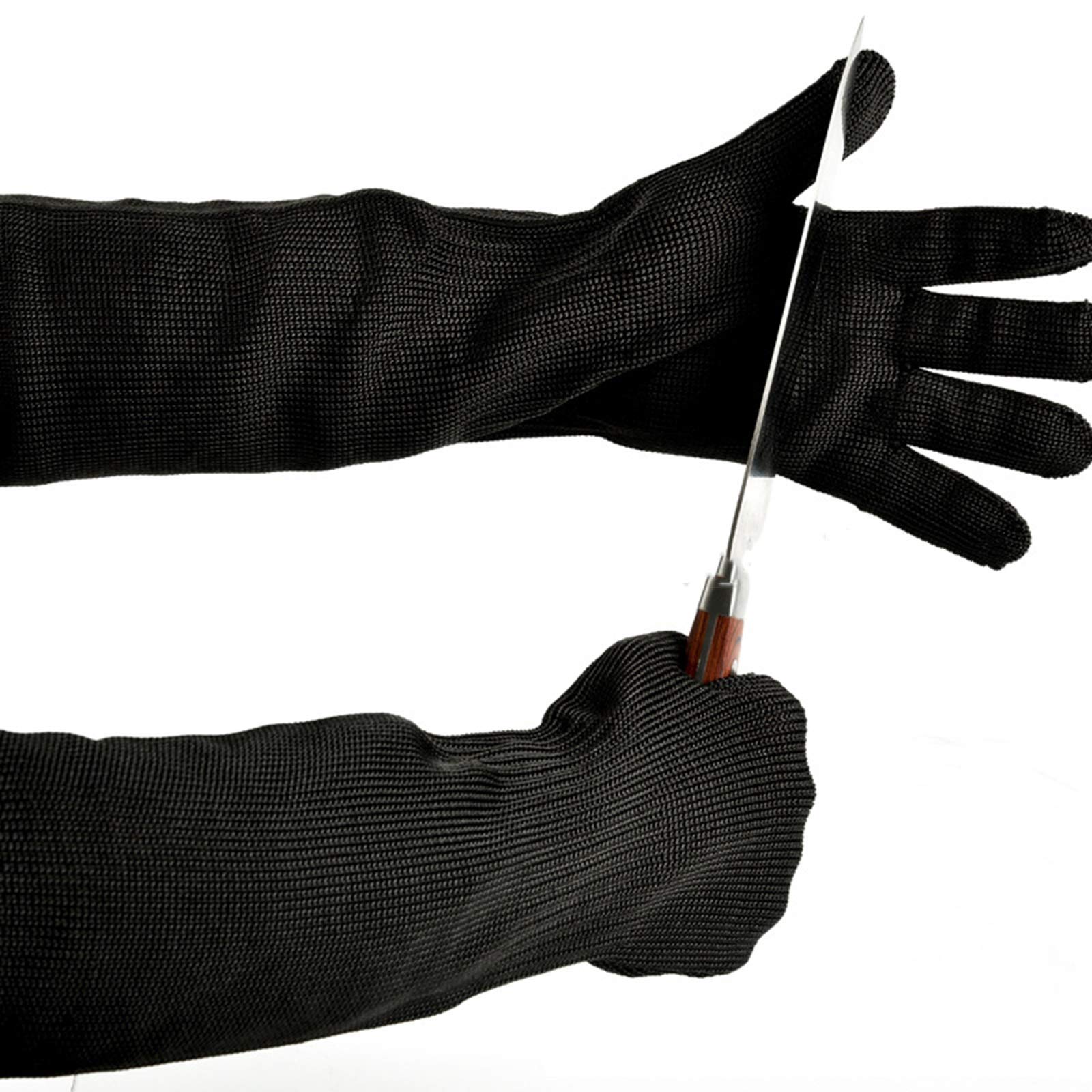 Gants Anti-Coupure 1 Paire de Gants Anti-Coupure, Maille en Acier Inoxydable Fil métallique Cuisine Coupe Boucher Gants de Protection de sécurité des Mains, Bras étendu