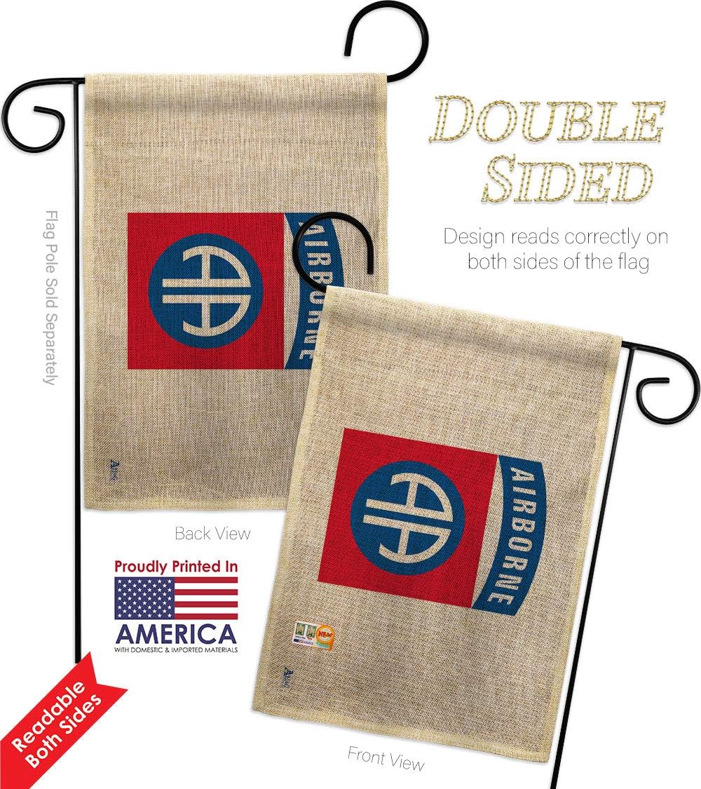 82nd Airborne Burlap Burlap Garden Flags Pack Armed Forces Army Rangers United State American Military Veteran Retire Official Support Our Troops Small Gift Yard House Banner Double-Sided 13 X 18.5