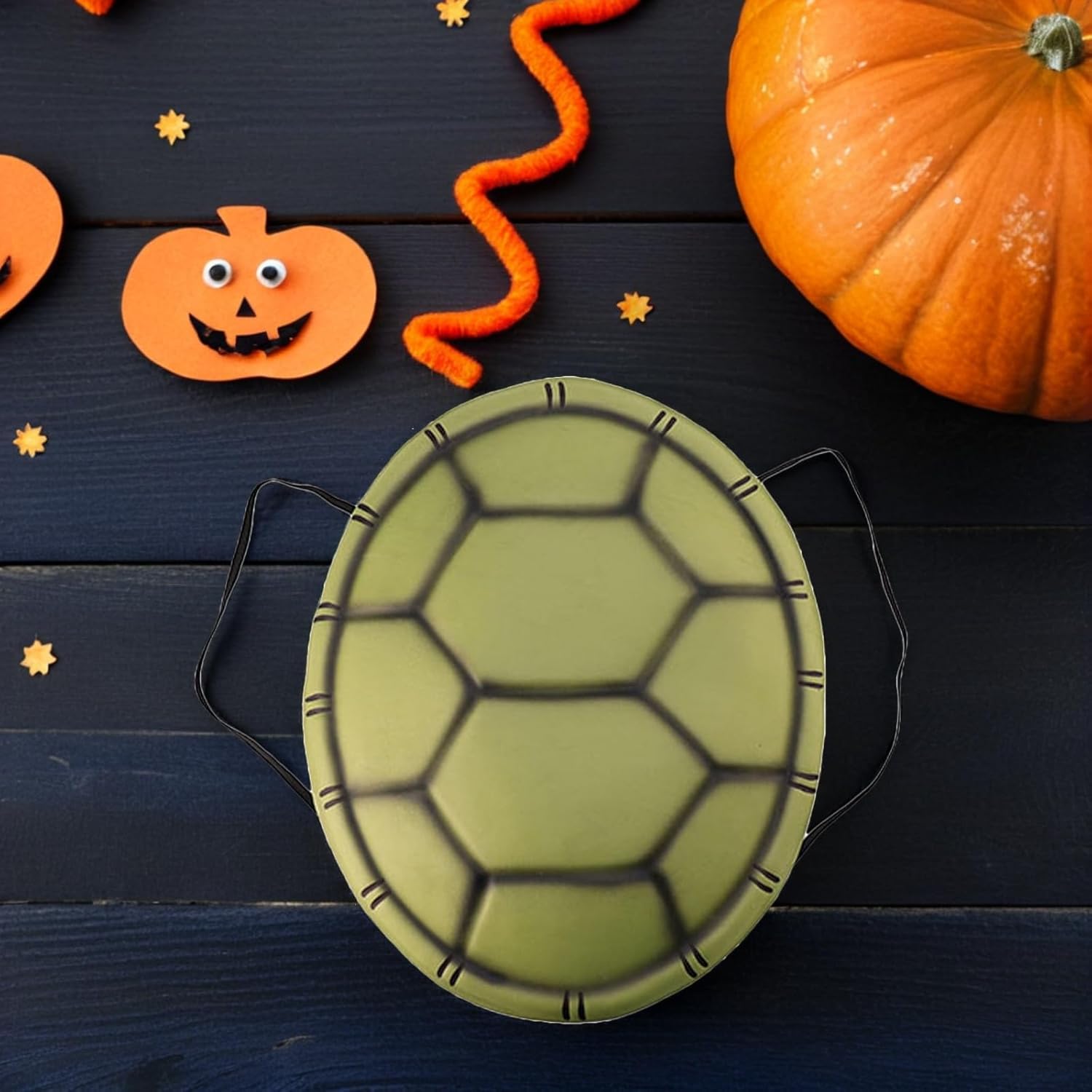 SAFIGLE 4pcs Turtle Shell Props：Wearable Eva Turtle Shell Costume for Kids Dark Green Cosplay Accessory for Halloween Parties and Dress up Events