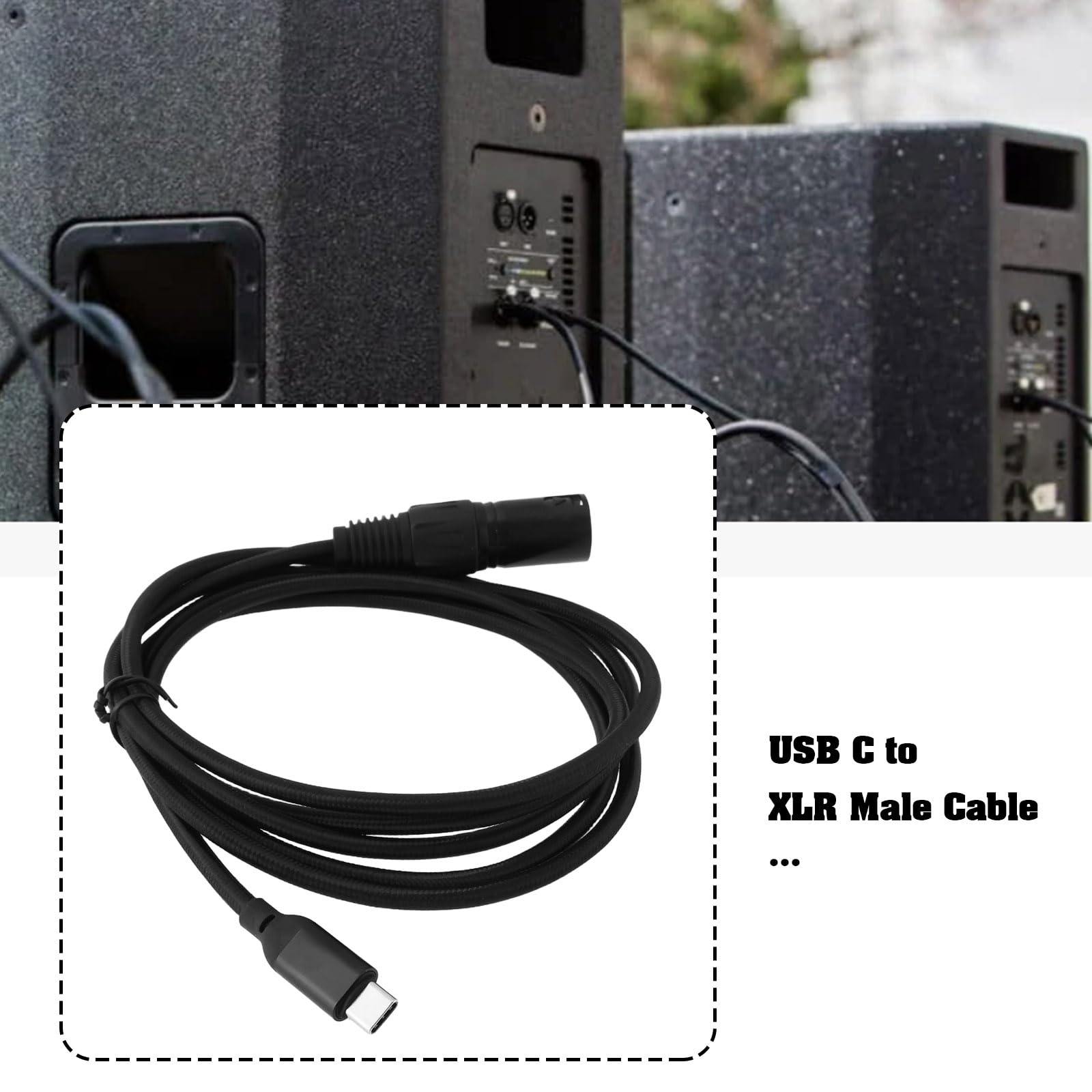 VGOL USB C to X-LR Male Connector Audio Output Cable for Amplifier Speaker Mixer 2m/6.6ft - Image 3