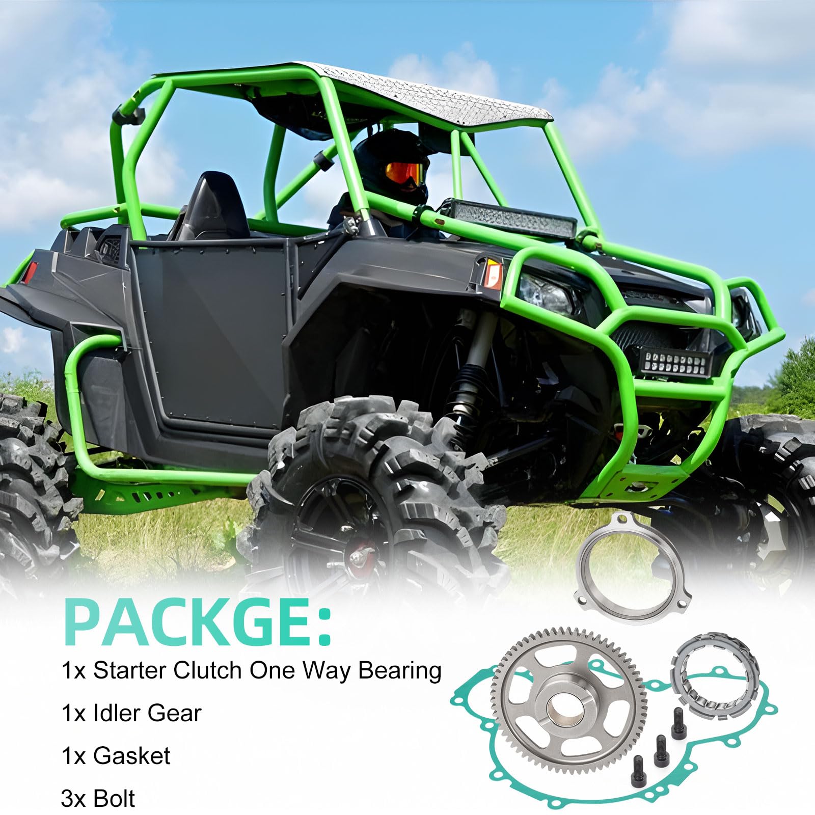 Kit de juntas de engranaje loco de embrague de arranque de rodamiento unidireccional para Polaris RZR 900 XP 2011-2012 RZR 900 XP 4 2012 6230467 1204184
