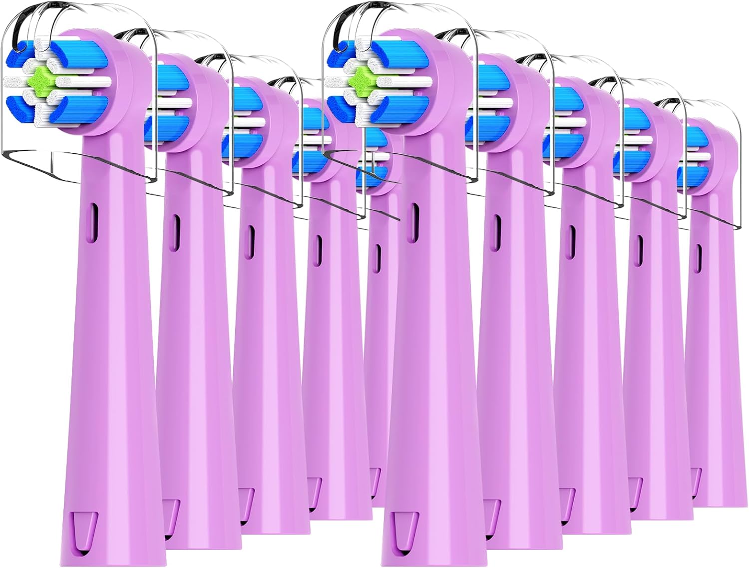 Compatible with Brusheez Kids Electric Toothbrush Replacement Brush Heads,for Brusheez Kids Electric Toothbrush,10 Pack (Purple, Medium)