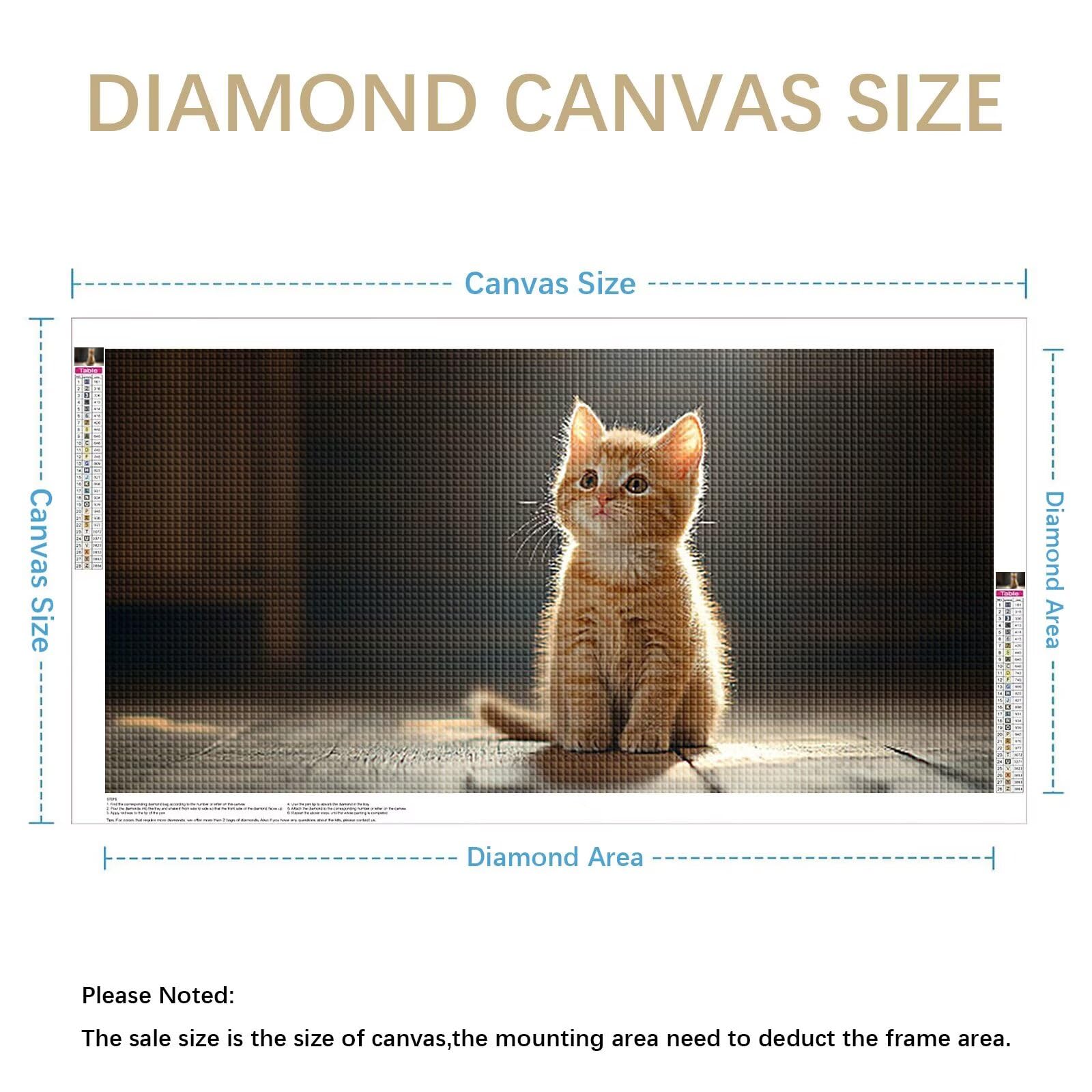 Diamond Painting Adultos Animal Pintura Diamante, Gato Diamond Painting 5D Completo, DIY Cuadrado Cristal Bordado Punto de Cruz Cuadros de Diamantes para Decoracion Hogar, Regalo Mujer 180x90cm 0J-288