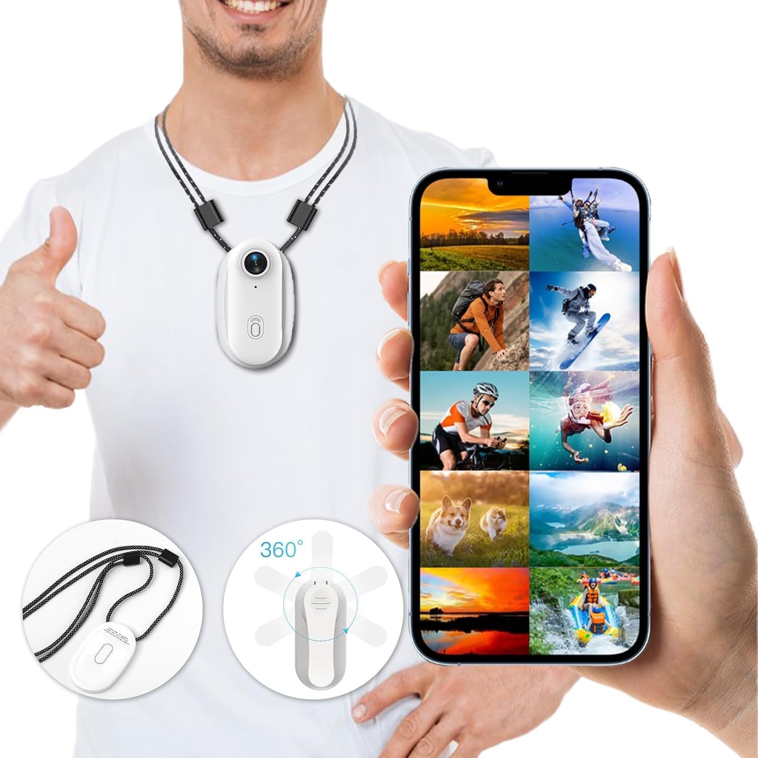 TKMARS Mini Caméra Sport Moto 1080P, Caméra Action WiFi avec Fixation Magnétique et Clip 360°, Étanche 30m, Grand Angle 120° POV, Idéale pour Casque, Vélo, Ski, Vlog(Noir)