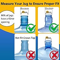 Vista 6 de 3 paquetes de tapas para jarra de agua de 5 galones, tapas reutilizables de 5 galones para jarras de agua, tapas de botella de agua de repuesto