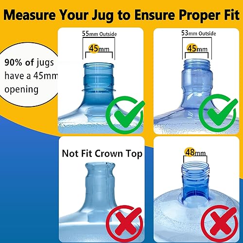 Miniatura 7 de Striludo 3 paquetes de tapas de jarra de agua de 5 galones, tapas reutilizables de 5 galones para botellas de agua, tapas de botella de agua de