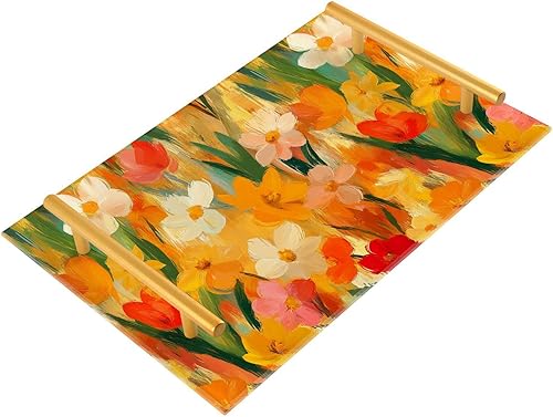 Miniatura 16 de Retro Lily of The Valley White Vanity Trays Coffee Table Tray Bathroom Counter Organizer for Bathroom Countertop Retro Lily of the Valley