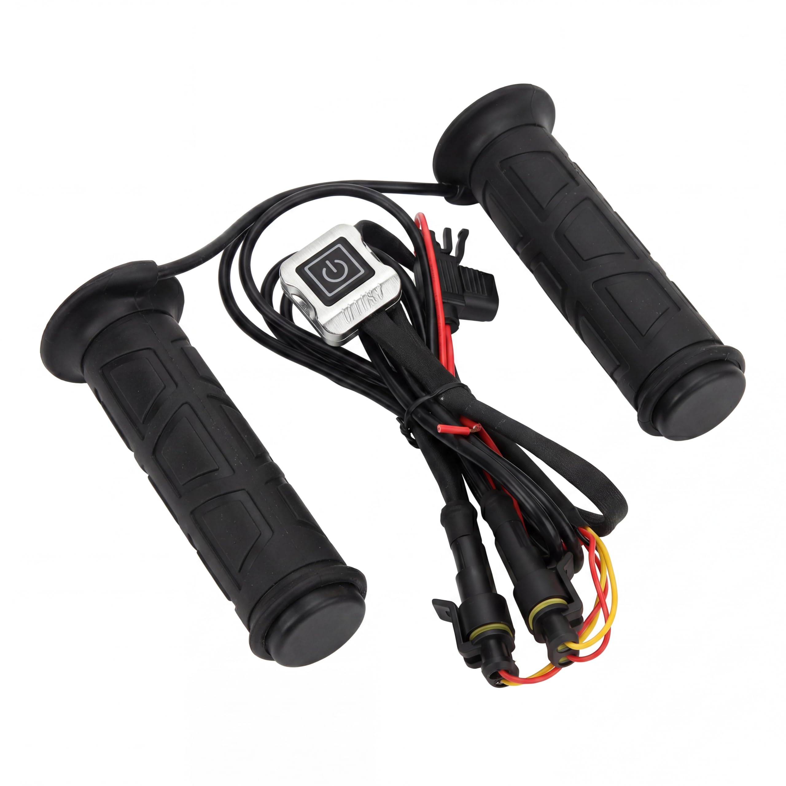 Luqeeg Manopole Riscaldate per Moto 12V, Temperatura Regolabile, 1 Paio Manopole Elettriche Riscaldate, Materiale Nitrile Impermeabile, Design Sigillato e Aperto, 7,5 A, per ATV