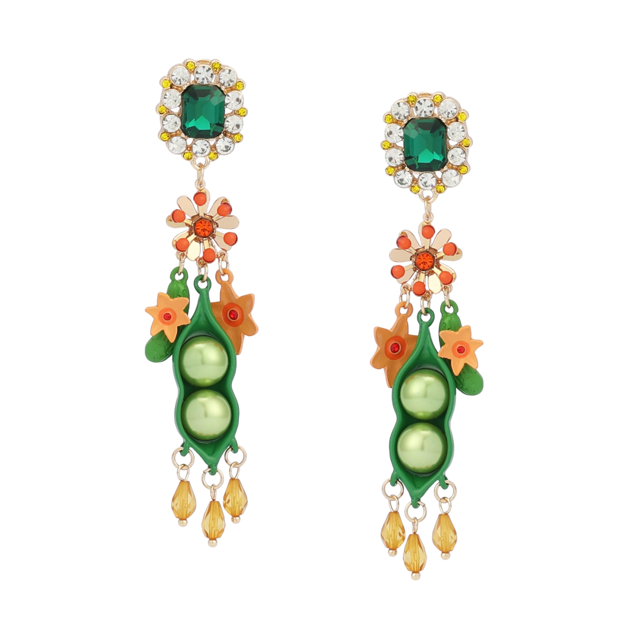 Betsey Johnson Orecchini A Lampadario Celesti – 17,8 Cm – Strass E Catena A Cascata – Ipoallergenici, Chiusura A Farfalla