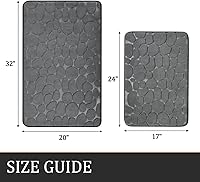 Vista 2 de YIHOUSE Juego de Alfombras de Baño de 2 Piezas Gris Oscuro, Juegos de Alfombras de Baño de Espuma Viscoelástica, Alfombras de Baño Antideslizantes