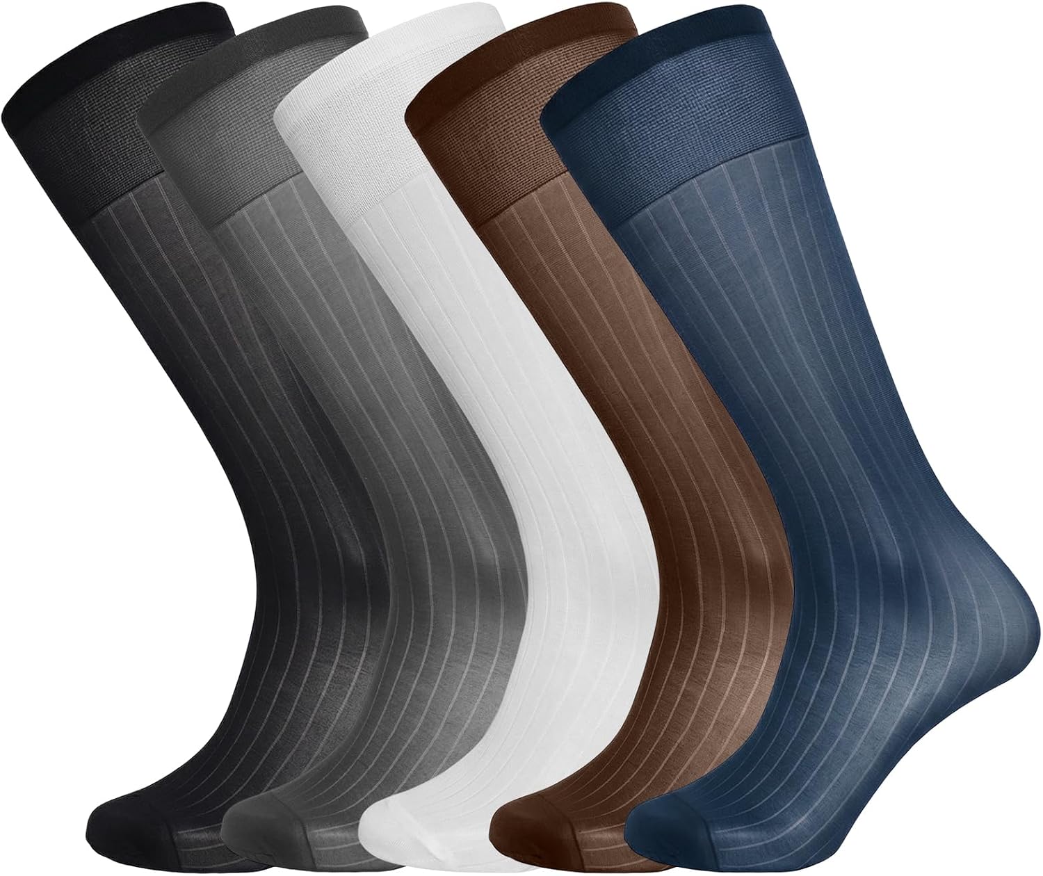 5Pairs Mens Silk Sheer Socks Nylon Socks | Thin, Summer Cool, Daily Formal, Work, Sock Work Business, Formal Stockings