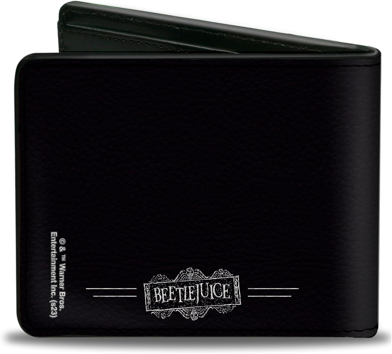 Buckle-Down Warner Bros. Horror Movies Wallet, Bifold, Beetlejuice One Big Dark Room Lydia Quote Black White, Vegan Leather