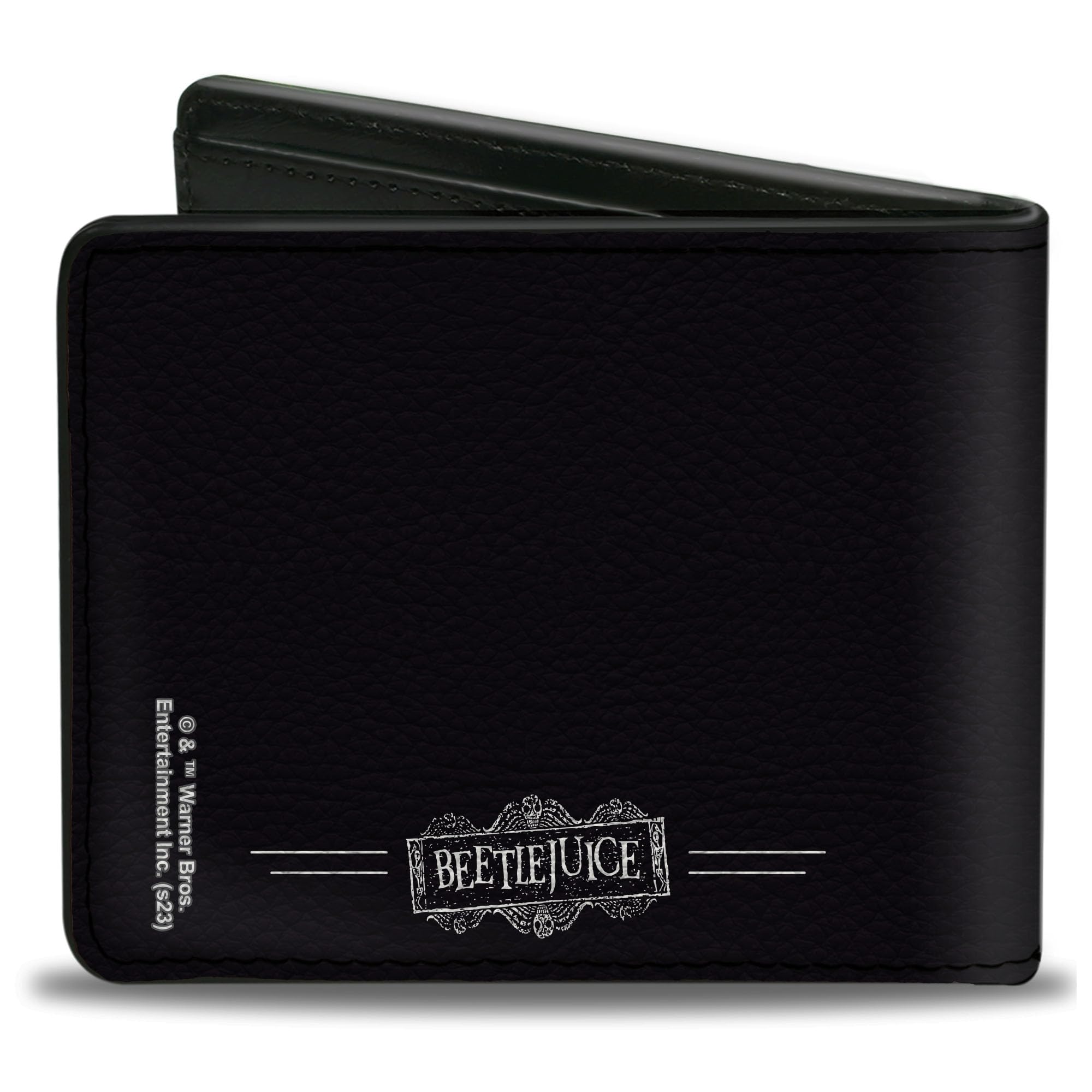 Warner Bros. Horror Movies Wallet, Bifold, Beetlejuice One Big Dark Room Lydia Quote Black White, Vegan Leather